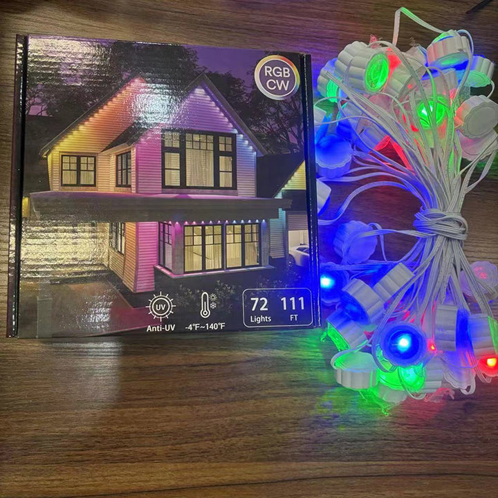 Lumières de Noël permanentes pour ligne de toit - bande LED d’extérieur RGB intelligente pour avant-toits avec contrôle par application 