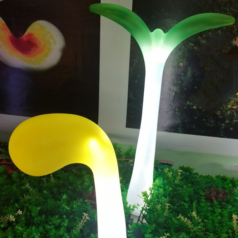 Contemporary Creative PP Sprout-Shaped LED Accent Landscape Stake Outdoor Light For Outdoor Garden