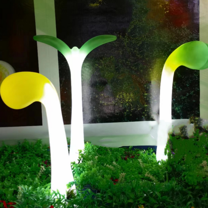 Contemporary Creative PP Sprout-Shaped LED Accent Landscape Stake Outdoor Light For Outdoor Garden