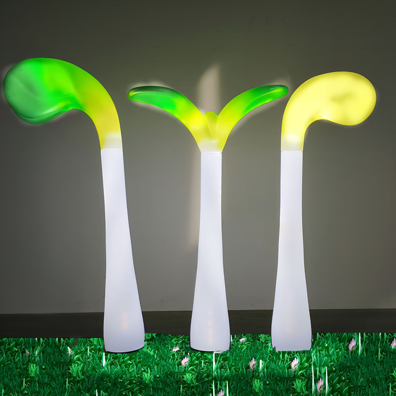 Contemporary Creative PP Sprout-Shaped LED Accent Landscape Stake Outdoor Light For Outdoor Garden