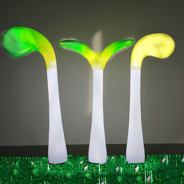 Contemporary Creative PP Sprout-Shaped LED Accent Landscape Stake Outdoor Light For Outdoor Garden