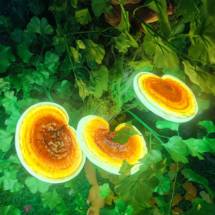 Modern Art Deco ABS Reishi Mushroom-Shaped LED Waterproof Outdoor Landscape Light For Garden