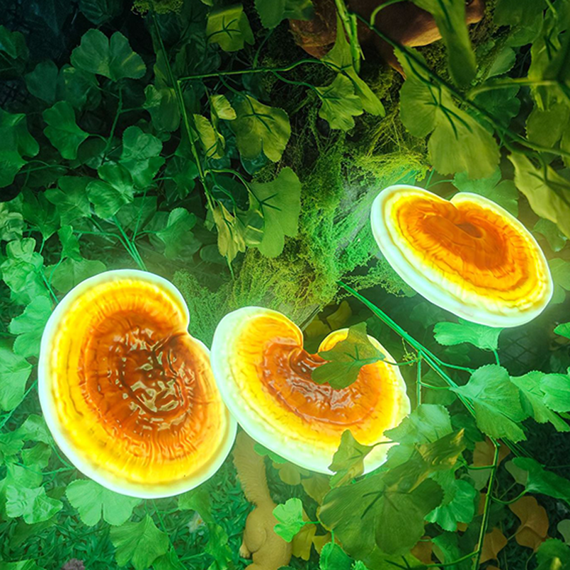 Modern Art Deco ABS Reishi Mushroom-Shaped LED Waterproof Outdoor Landscape Light For Garden