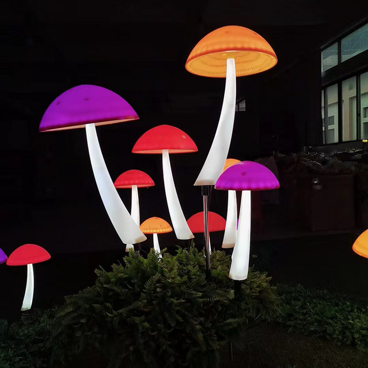 Modern Art Deco Waterproof ABS Colorful Mushroom LED Outdoor Landscape Stake Light For Garden