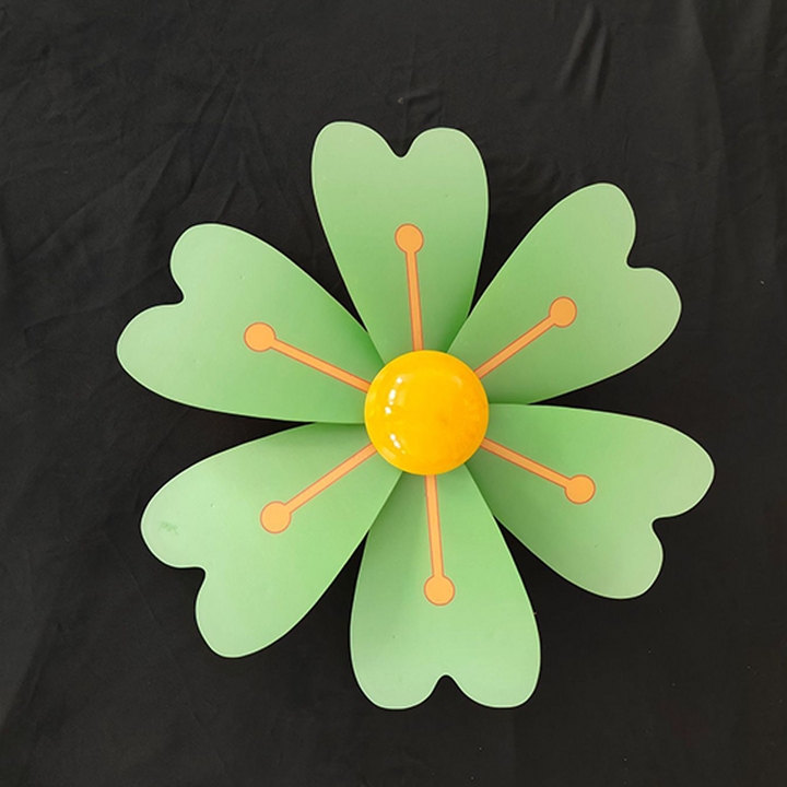 Modern Art Deco Waterproof PC Flower-Shaped Wind Spinner LED Outdoor Landscape Light For Garden