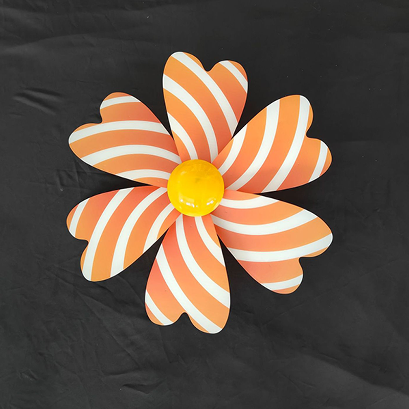Modern Art Deco Waterproof PC Flower-Shaped Wind Spinner LED Outdoor Landscape Light For Garden
