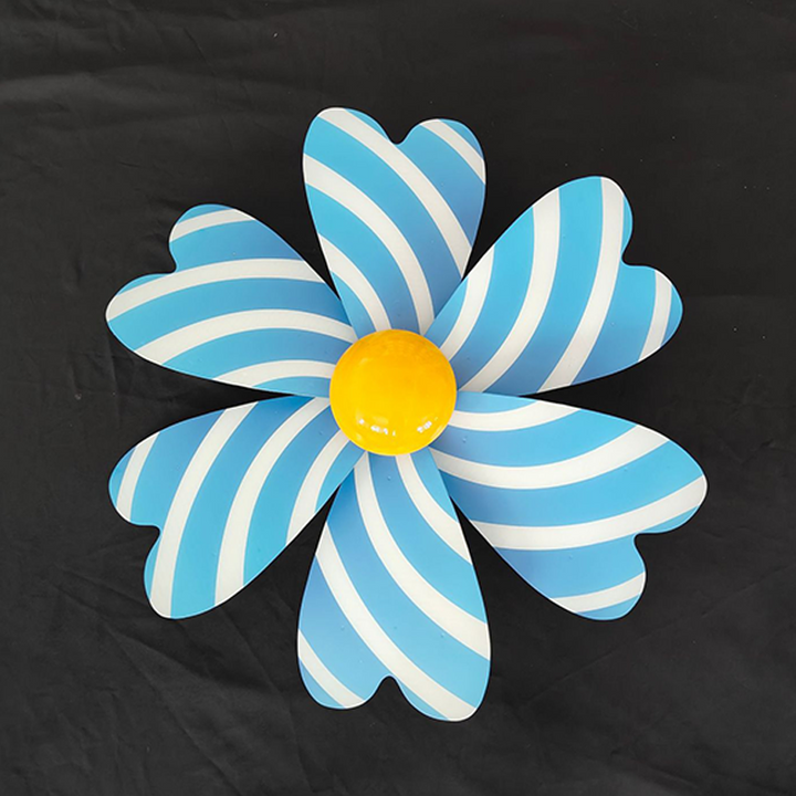 Modern Art Deco Waterproof PC Flower-Shaped Wind Spinner LED Outdoor Landscape Light For Garden