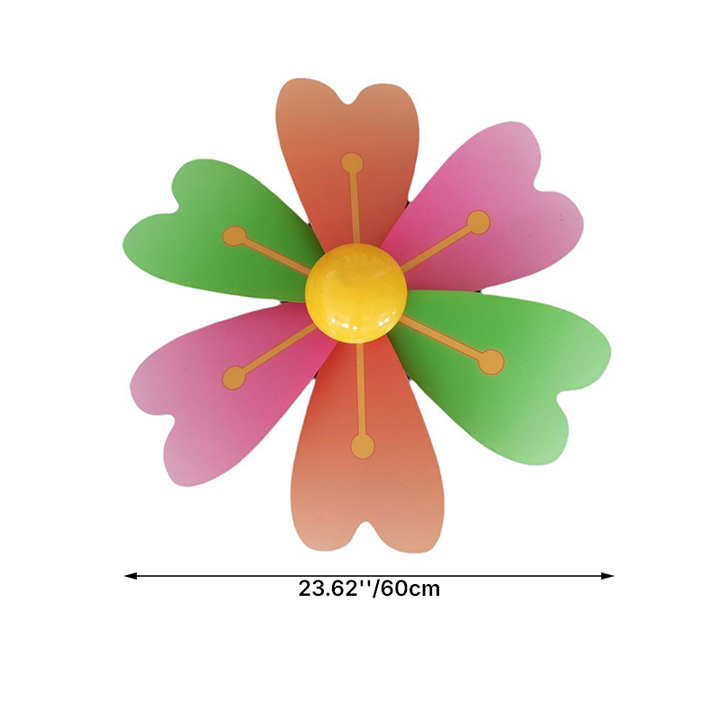 Modern Art Deco Waterproof PC Flower-Shaped Wind Spinner LED Outdoor Landscape Light For Garden