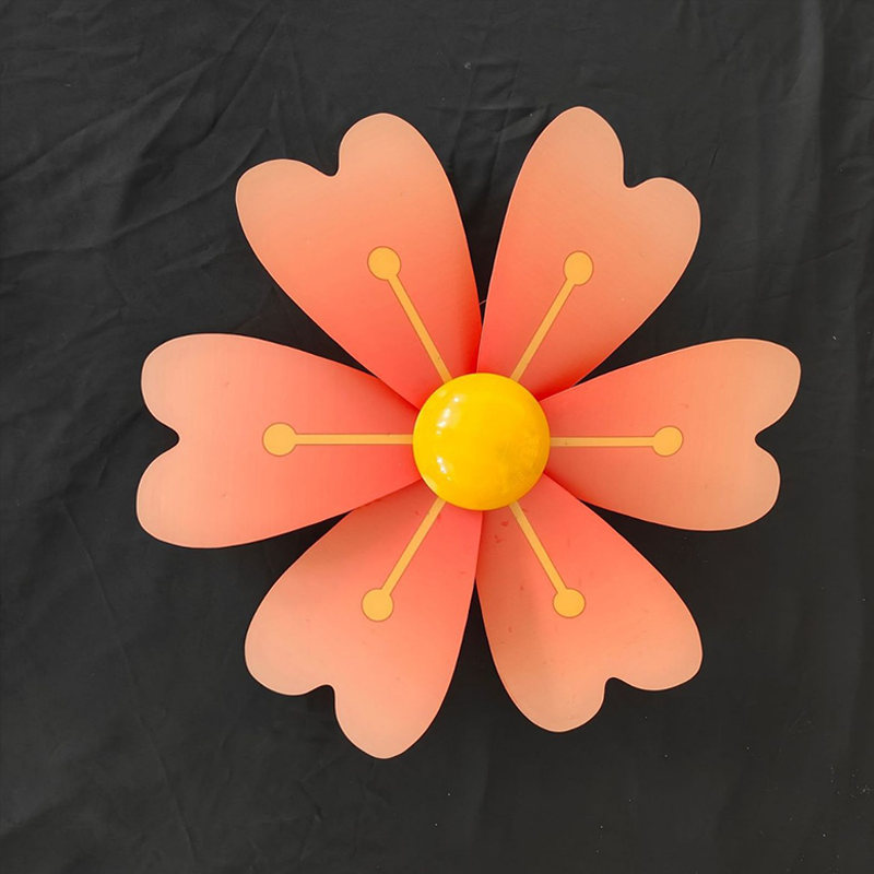 Modern Art Deco Waterproof PC Flower-Shaped Wind Spinner LED Outdoor Landscape Light For Garden