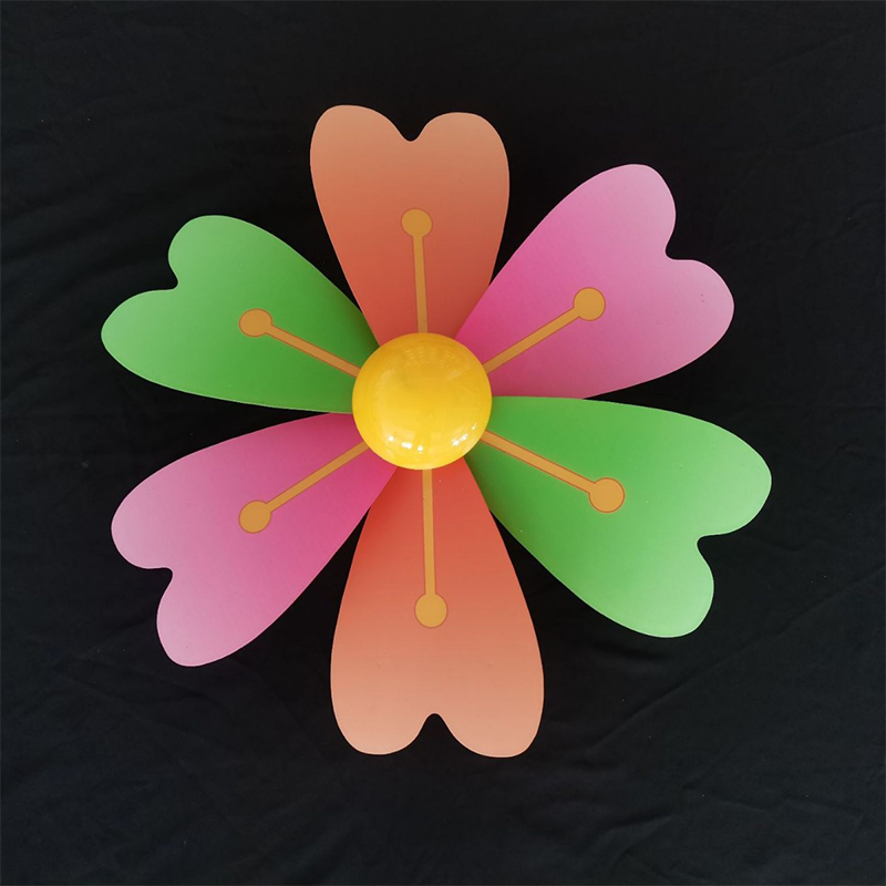 Modern Art Deco Waterproof PC Flower-Shaped Wind Spinner LED Outdoor Landscape Light For Garden