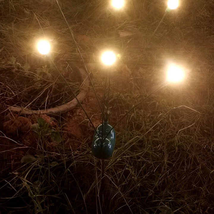 Modern Art Deco Waterproof Stainless Steel &amp; PE Heart Firefly LED Outdoor Landscape Stake Light For Garden