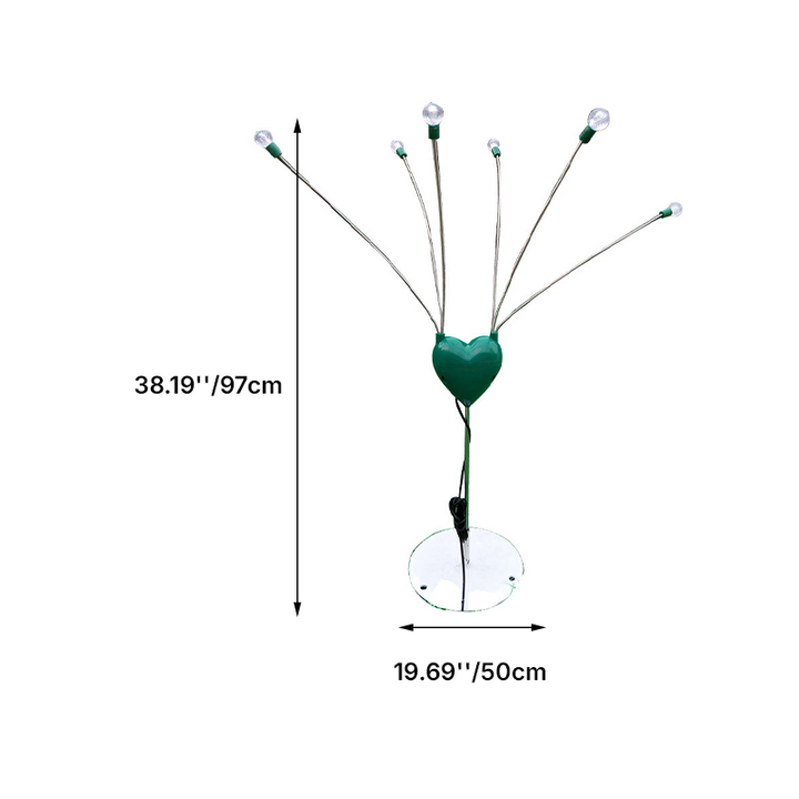 Modern Art Deco Waterproof Stainless Steel &amp; PE Heart Firefly LED Outdoor Landscape Stake Light For Garden