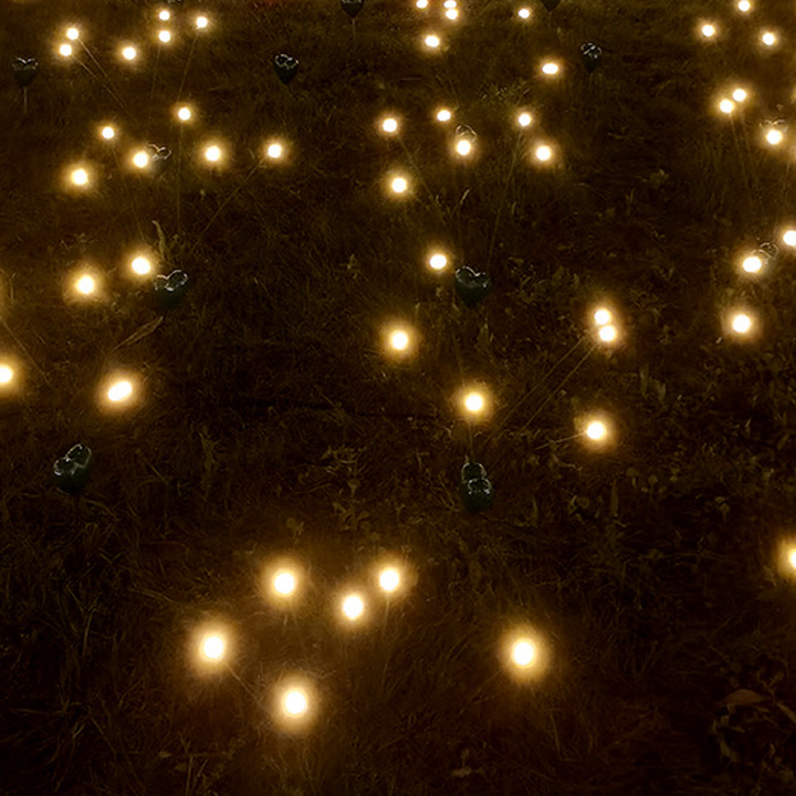 Modern Art Deco Waterproof Stainless Steel &amp; PE Heart Firefly LED Outdoor Landscape Stake Light For Garden