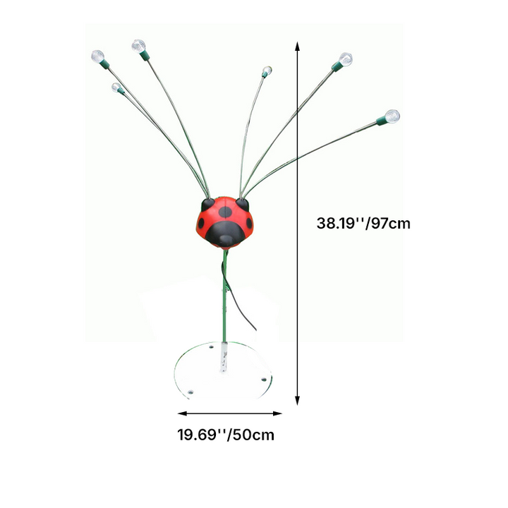 Modern Art Deco Waterproof Stainless Steel PE Ladybug-Shaped Swinging LED Outdoor Landscape Stake Light For Garden