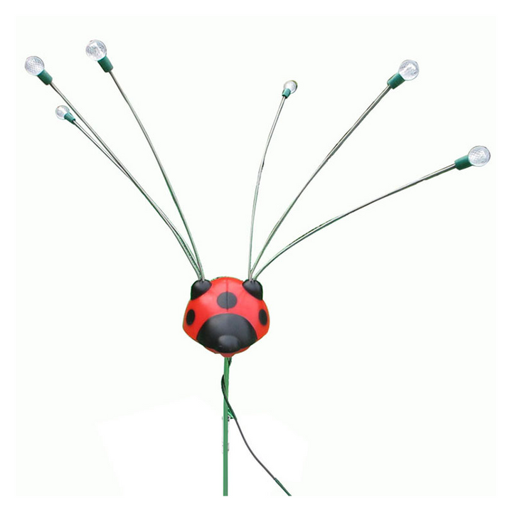 Modern Art Deco Waterproof Stainless Steel PE Ladybug-Shaped Swinging LED Outdoor Landscape Stake Light For Garden