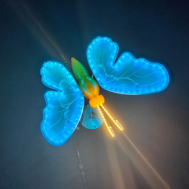 Modern Art Deco Waterproof PP ABS Color-Changing Butterfly LED Outdoor Landscape Stake Light For Garden
