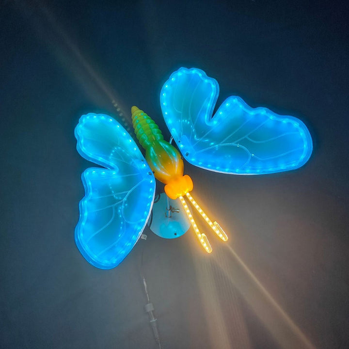 Modern Art Deco Waterproof PP ABS Color-Changing Butterfly LED Outdoor Landscape Stake Light For Garden