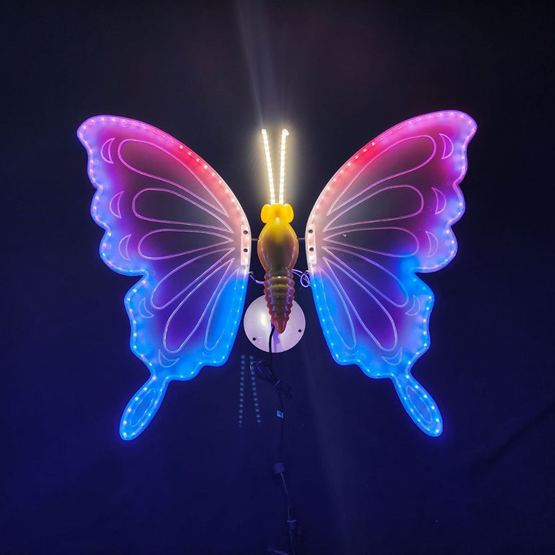 Modern Art Deco Waterproof PP ABS Color-Changing Butterfly LED Outdoor Landscape Stake Light For Garden