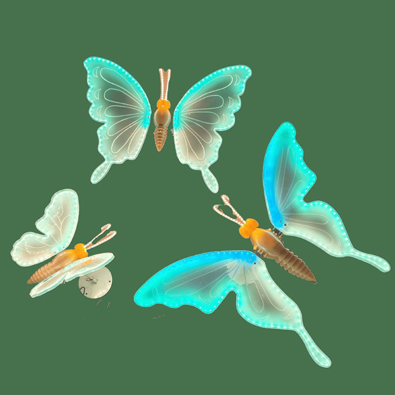 Modern Art Deco Waterproof PP ABS Color-Changing Butterfly LED Outdoor Landscape Stake Light For Garden
