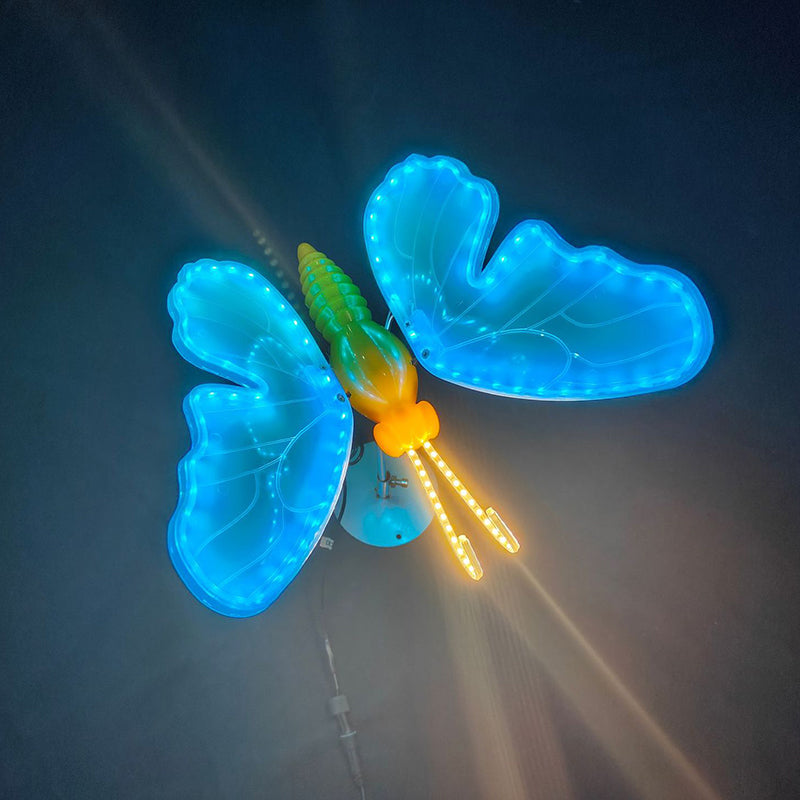 Modern Art Deco Waterproof PP ABS Color-Changing Butterfly LED Outdoor Landscape Stake Light For Garden