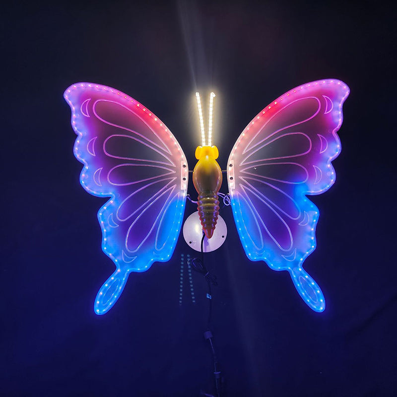 Modern Art Deco Waterproof PP ABS Color-Changing Butterfly LED Outdoor Landscape Stake Light For Garden