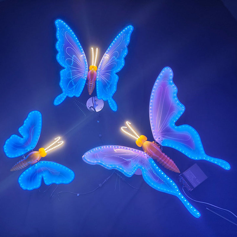 Modern Art Deco Waterproof PP ABS Color-Changing Butterfly LED Outdoor Landscape Stake Light For Garden
