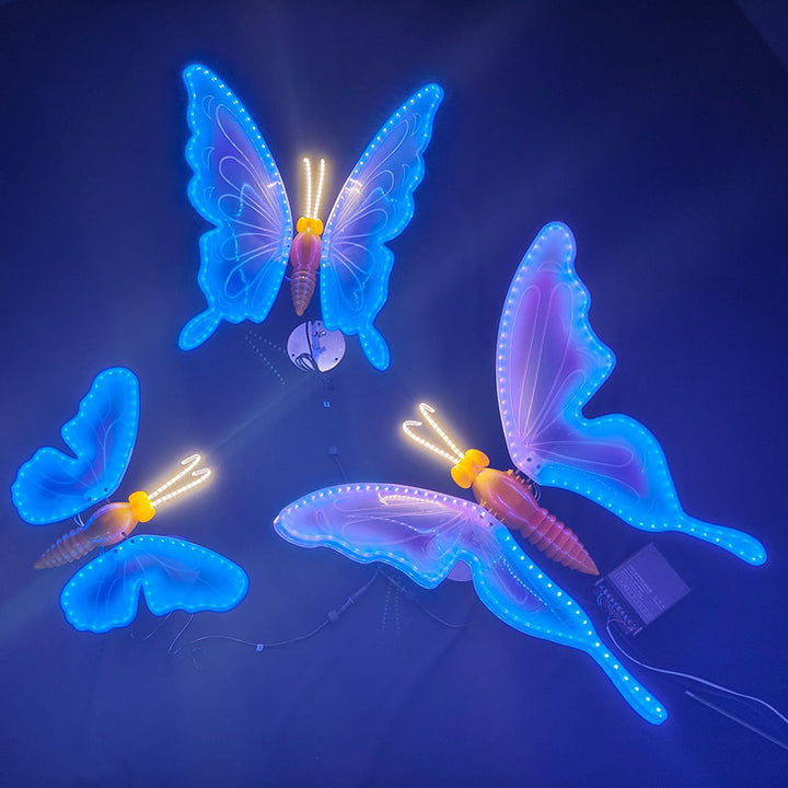 Modern Art Deco Waterproof PP ABS Color-Changing Butterfly LED Outdoor Landscape Stake Light For Garden