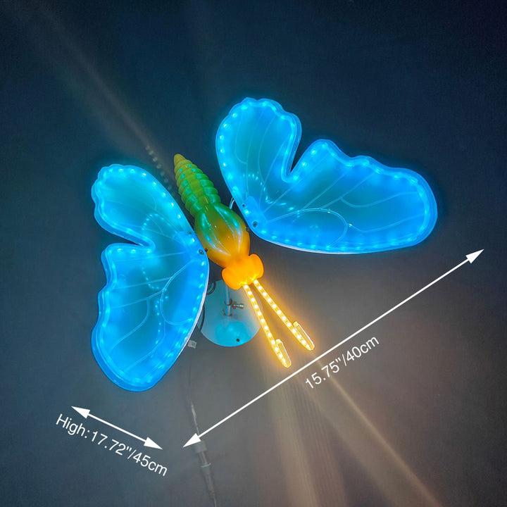 Modern Art Deco Waterproof PP ABS Color-Changing Butterfly LED Outdoor Landscape Stake Light For Garden