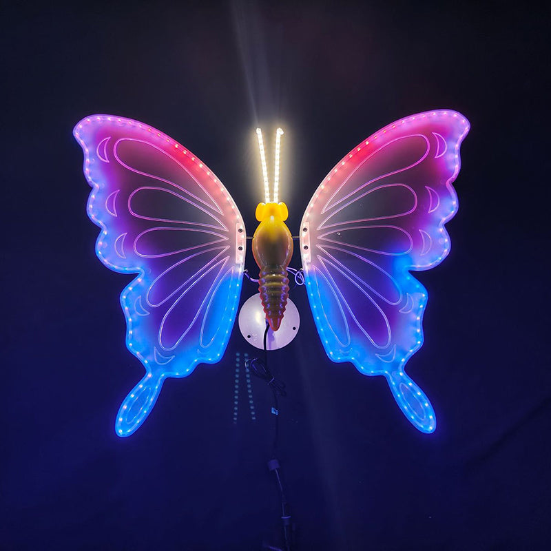 Modern Art Deco Waterproof PP ABS Color-Changing Butterfly LED Outdoor Landscape Stake Light For Garden