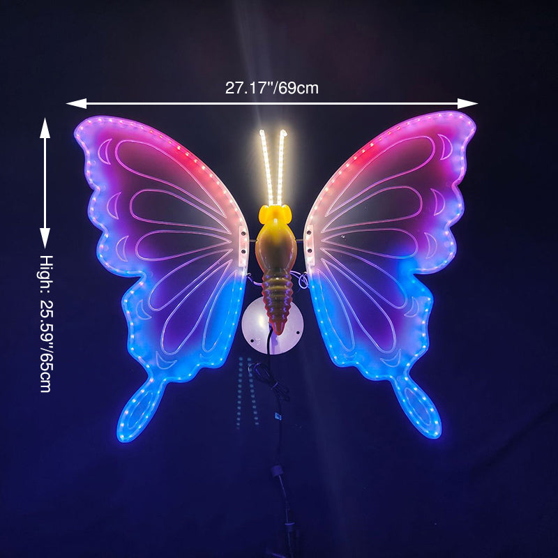 Modern Art Deco Waterproof PP ABS Color-Changing Butterfly LED Outdoor Landscape Stake Light For Garden