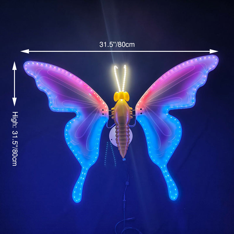 Modern Art Deco Waterproof PP ABS Color-Changing Butterfly LED Outdoor Landscape Stake Light For Garden