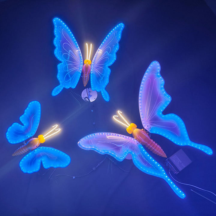 Modern Art Deco Waterproof PP ABS Color-Changing Butterfly LED Outdoor Landscape Stake Light For Garden
