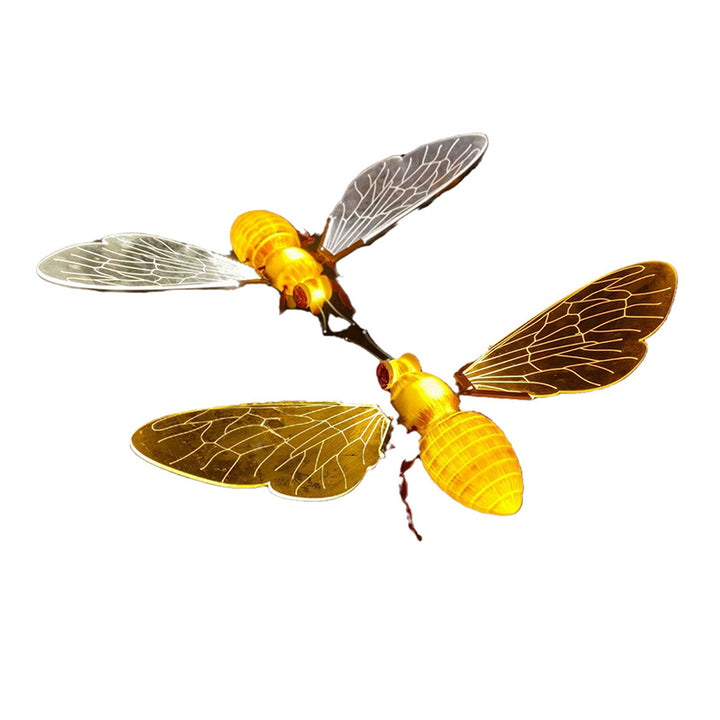 Modern Art Deco Waterproof ABS Acrylic Flapping Wings Animated Bee LED Outdoor Landscape Stake Light For Garden