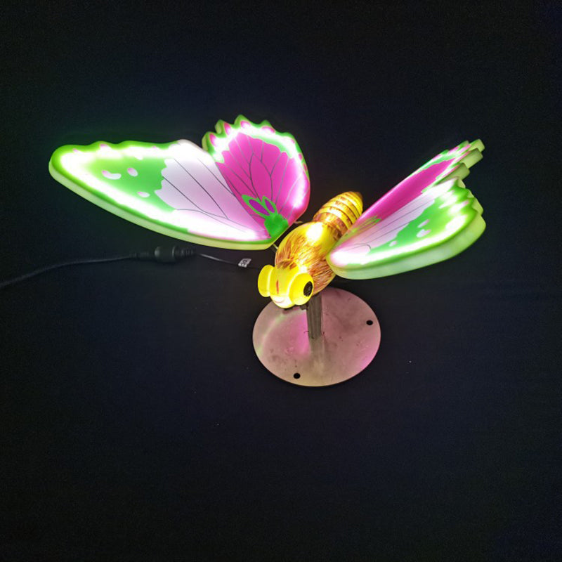 Modern Art Deco Waterproof ABS Flapping Wings Animated Butterfly LED Outdoor Landscape Stake Light For Garden