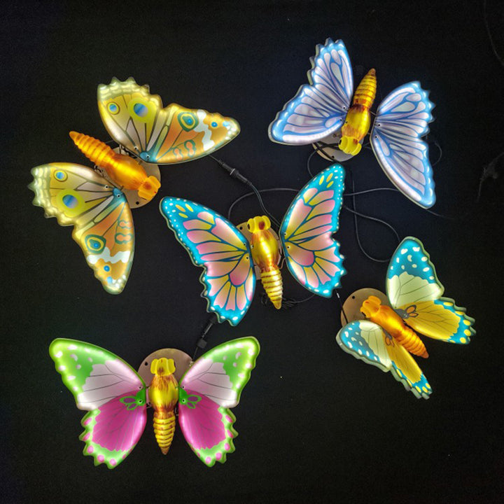 Modern Art Deco Waterproof ABS Flapping Wings Animated Butterfly LED Outdoor Landscape Stake Light For Garden