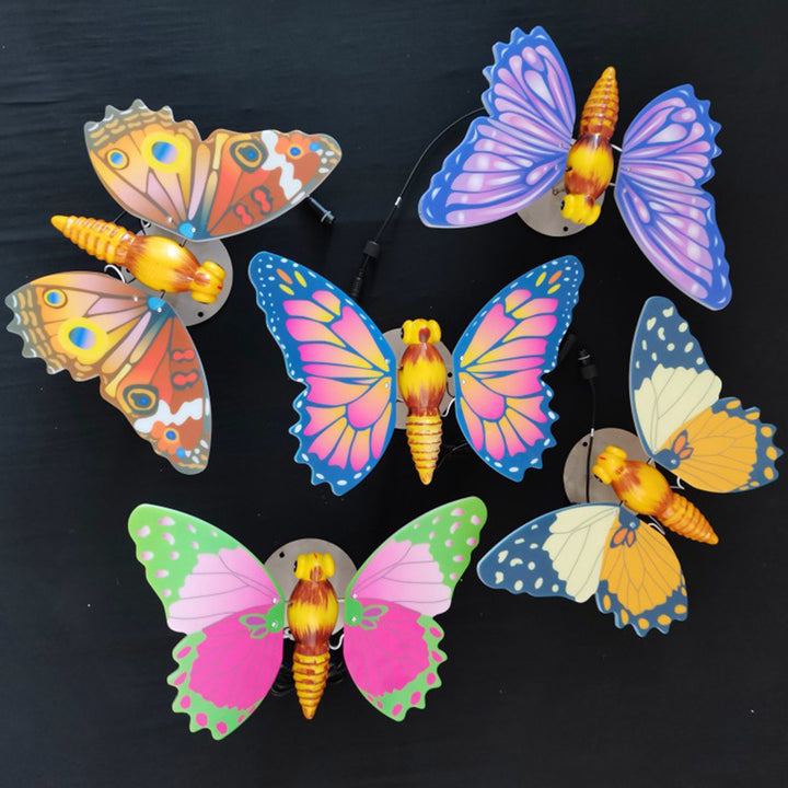 Modern Art Deco Waterproof ABS Flapping Wings Animated Butterfly LED Outdoor Landscape Stake Light For Garden