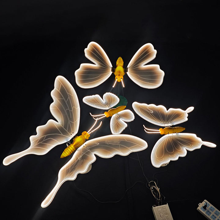 Contemporary Creative Waterproof ABS Animated Butterfly LED Outdoor Landscape Stake Light For Garden