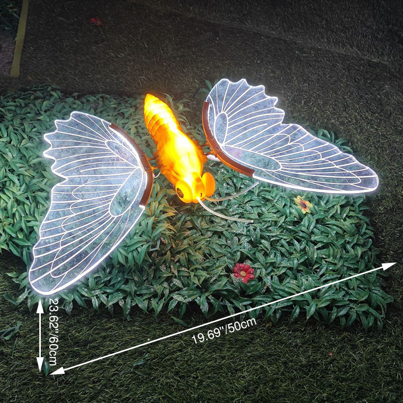 Contemporary Creative Waterproof Acrylic ABS Animated Butterfly LED Outdoor Landscape Stake Light For Garden