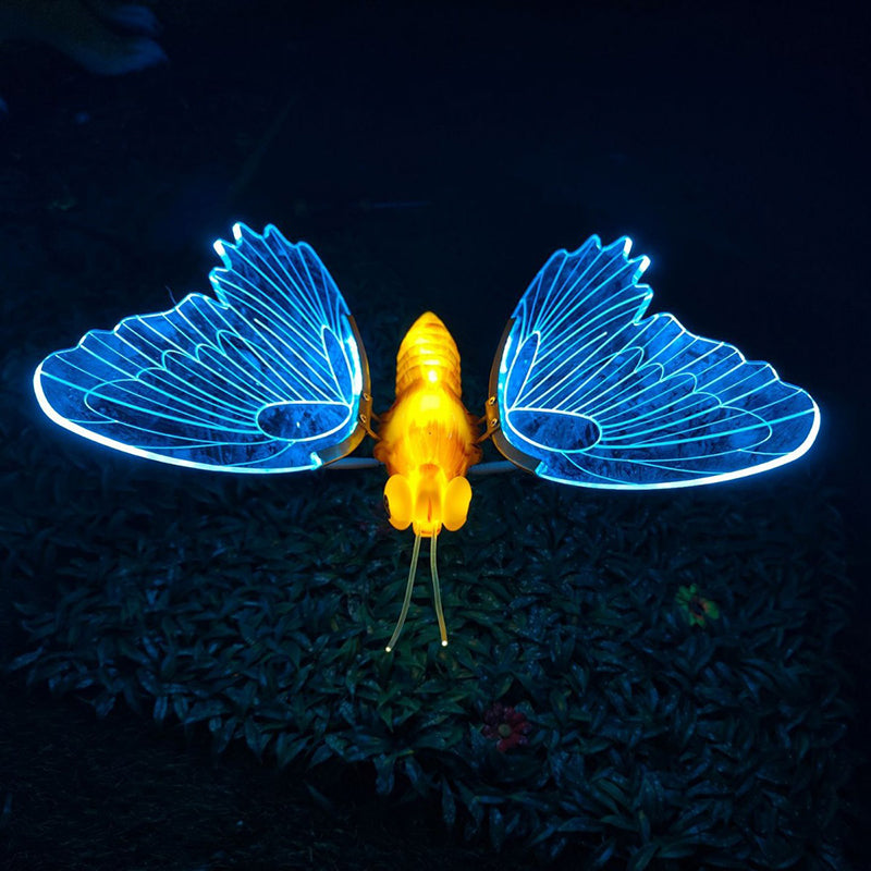 Contemporary Creative Waterproof Acrylic ABS Animated Butterfly LED Outdoor Landscape Stake Light For Garden