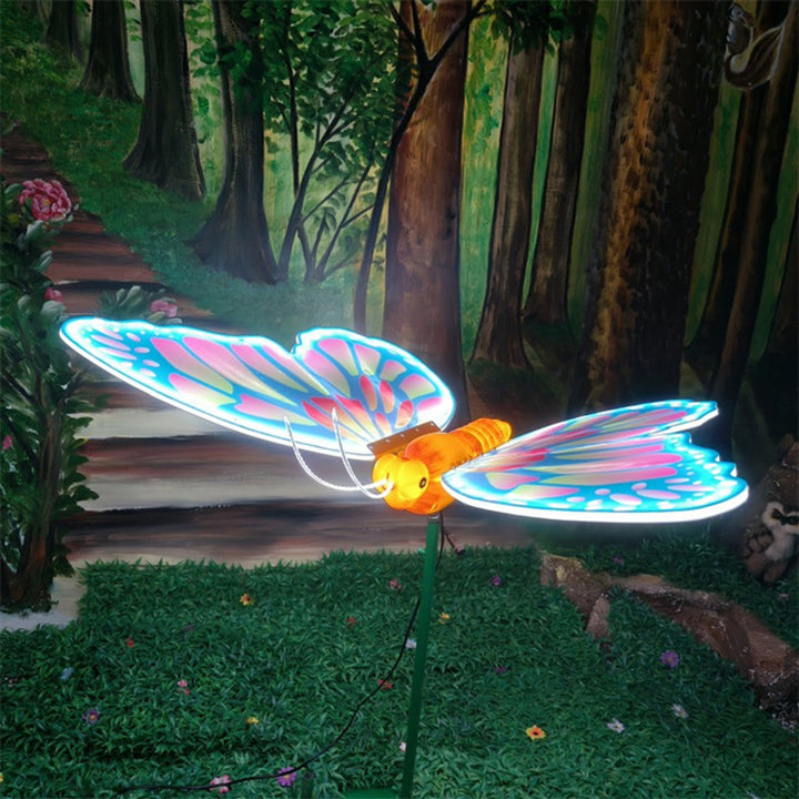 Modern Art Deco Premium Animated Butterfly Slow-Flapping Wings LED Outdoor Landscape Light Set For Garden