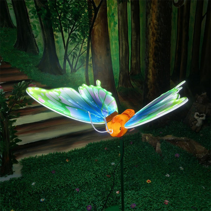 Modern Art Deco Premium Animated Butterfly Slow-Flapping Wings LED Outdoor Landscape Light Set For Garden