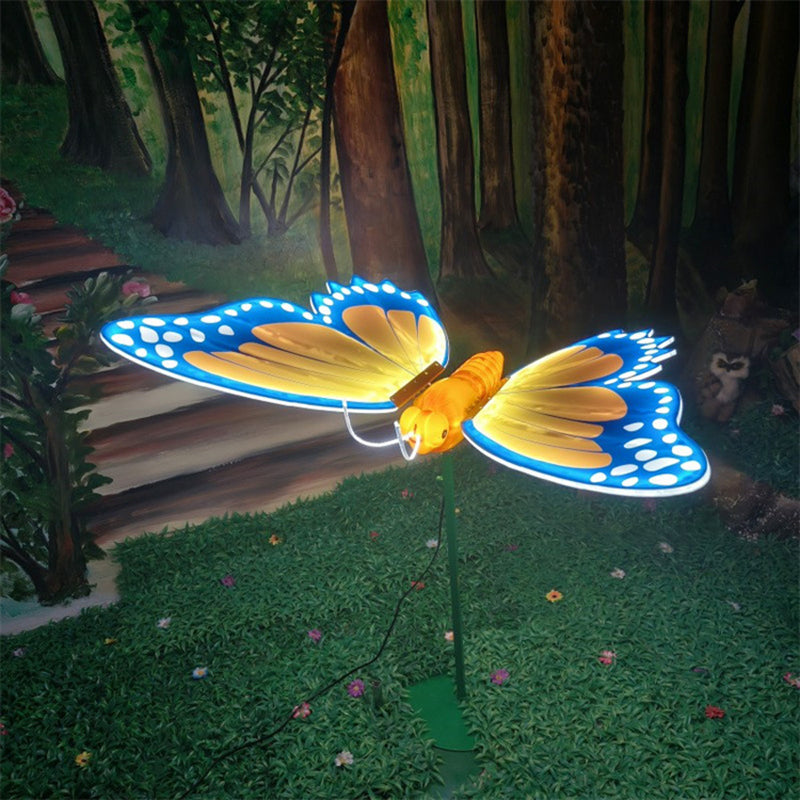 Modern Art Deco Premium Animated Butterfly Slow-Flapping Wings LED Outdoor Landscape Light Set For Garden