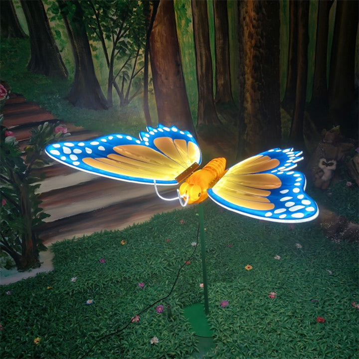 Modern Art Deco Premium Animated Butterfly Slow-Flapping Wings LED Outdoor Landscape Light Set For Garden