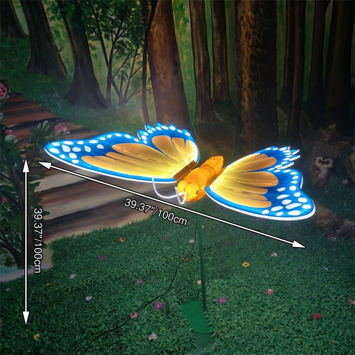 Modern Art Deco Premium Animated Butterfly Slow-Flapping Wings LED Outdoor Landscape Light Set For Garden