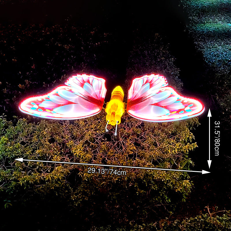 Modern Art Deco Waterproof ABS Animated Butterfly LED Outdoor Landscape Light For Garden