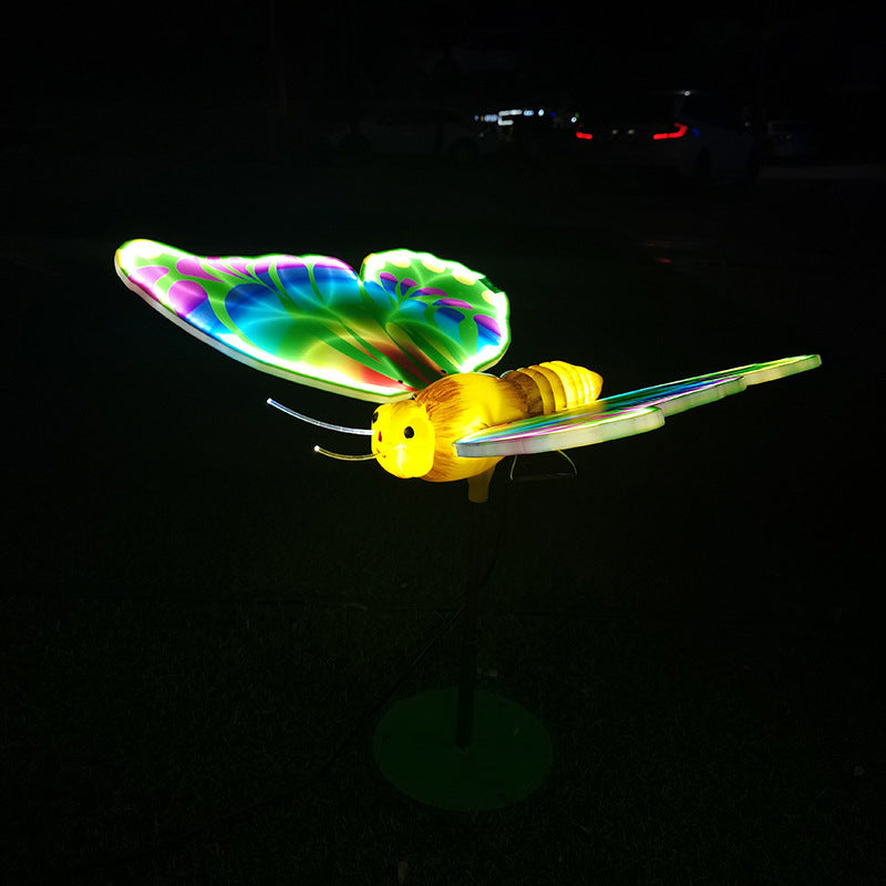 Modern Art Deco Waterproof ABS Animated Butterfly LED Outdoor Landscape Light For Garden