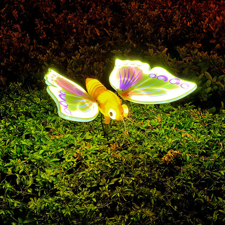 Modern Art Deco Waterproof ABS Animated Butterfly LED Outdoor Landscape Light For Garden