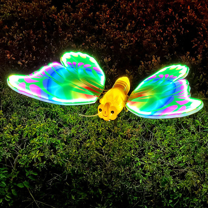Modern Art Deco Waterproof ABS Animated Butterfly LED Outdoor Landscape Light For Garden
