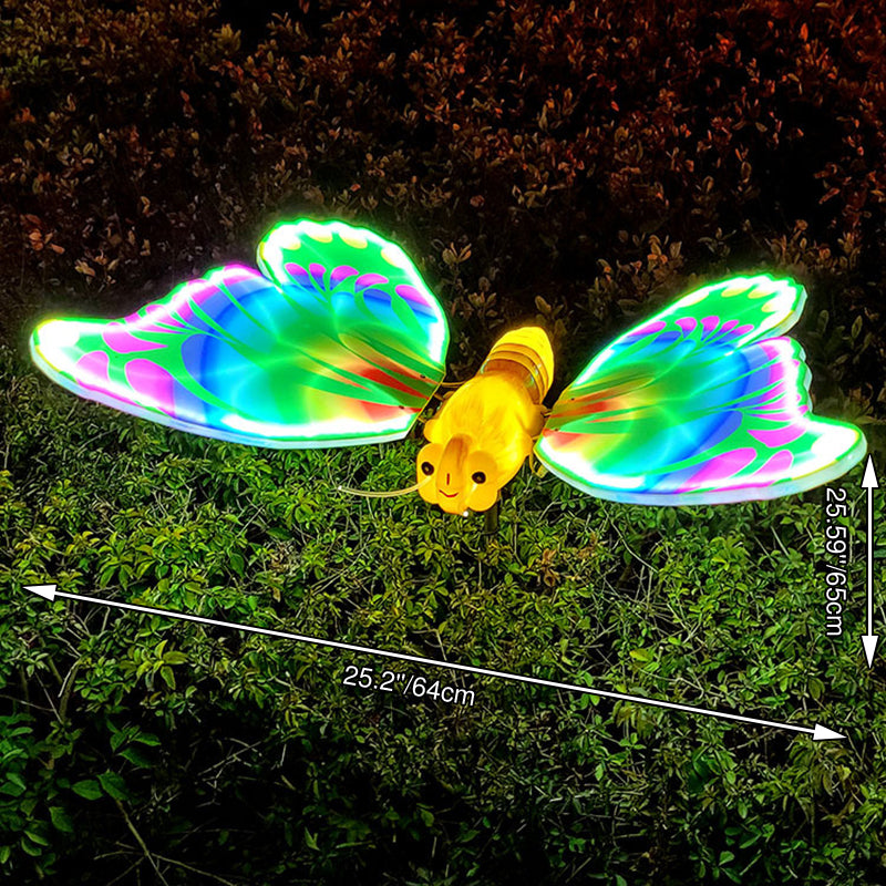 Modern Art Deco Waterproof ABS Animated Butterfly LED Outdoor Landscape Light For Garden
