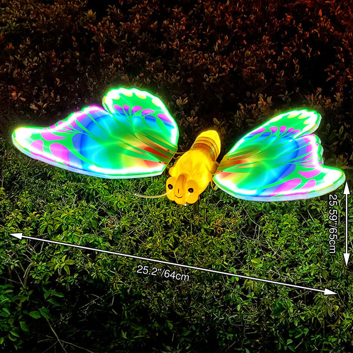 Modern Art Deco Waterproof ABS Animated Butterfly LED Outdoor Landscape Light For Garden